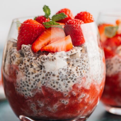 Keto Strawberries and Cream Chia Pudding