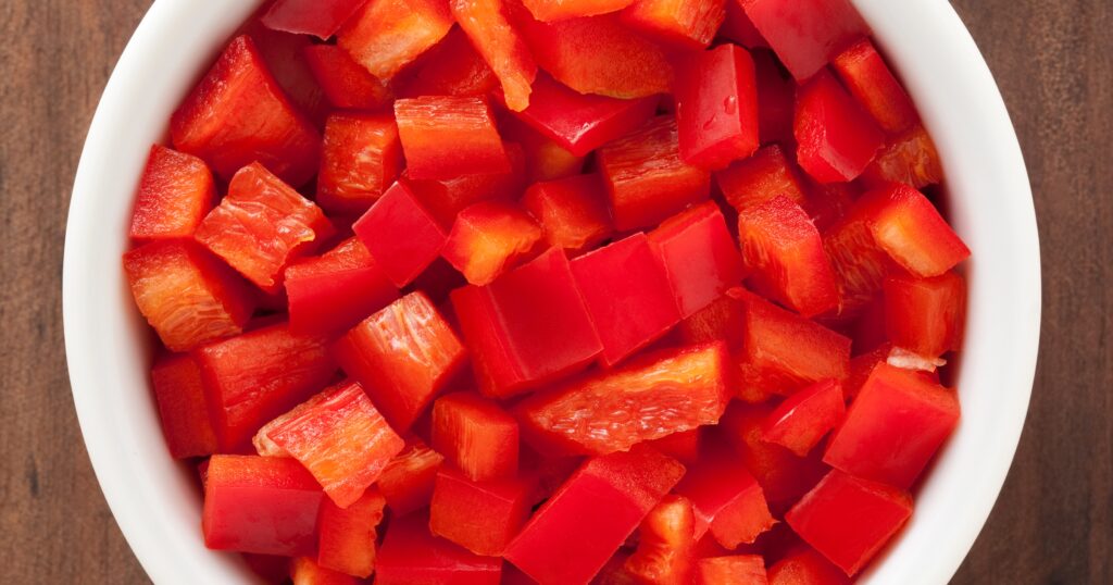 ¼ red bell pepper, diced